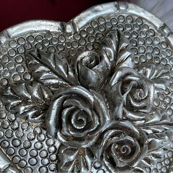 Heart Shape Jewelry Box Trinket Silver Cover - Picture 6 of 11